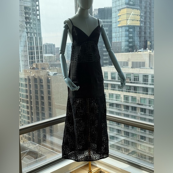 🆕 SIR THE LABEL 🧿 NWOT Rayure Tri Crochet Maxi Dress, Black Crochet, Sz 1 US 4 - Picture 7 of 16